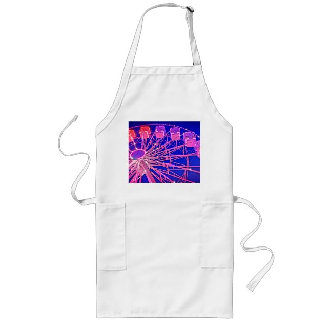 Red and pink Ferris wheel Long Apron (Front)