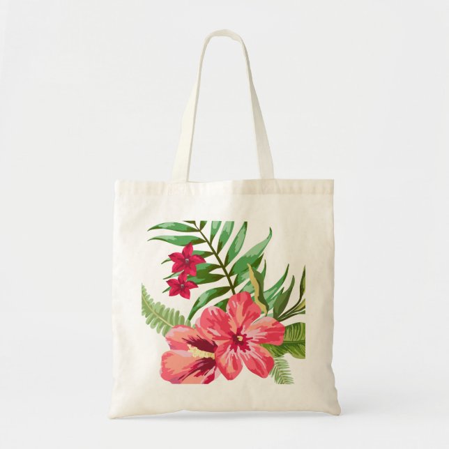 Red And Pink Flowers Tote Bag (Front)