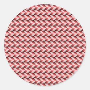 Red and pink geometric pattern coaster classic round sticker