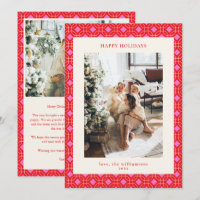 Red and Pink Geometric Photo Letter Christmas