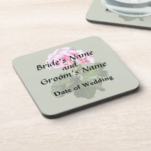 Red And Pink Geranium Wedding Supplies Coaster