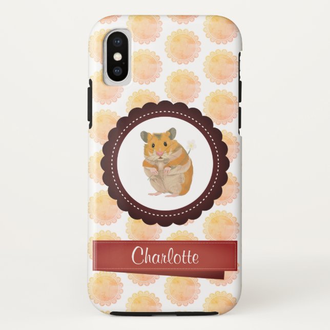 Red and Pink Girls Hamster Case-Mate iPhone Case (Back)