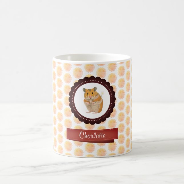 Red and Pink Girls Hamster Coffee Mug (Center)