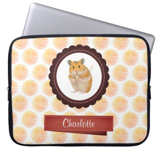 Red and Pink Girls Hamster Laptop Sleeve