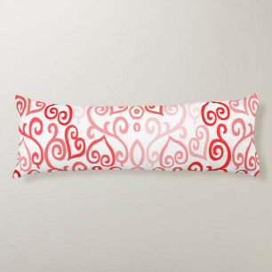 Red and Pink Heart Pattern Body Pillow