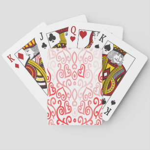 Red and Pink Heart Pattern Playing Cards