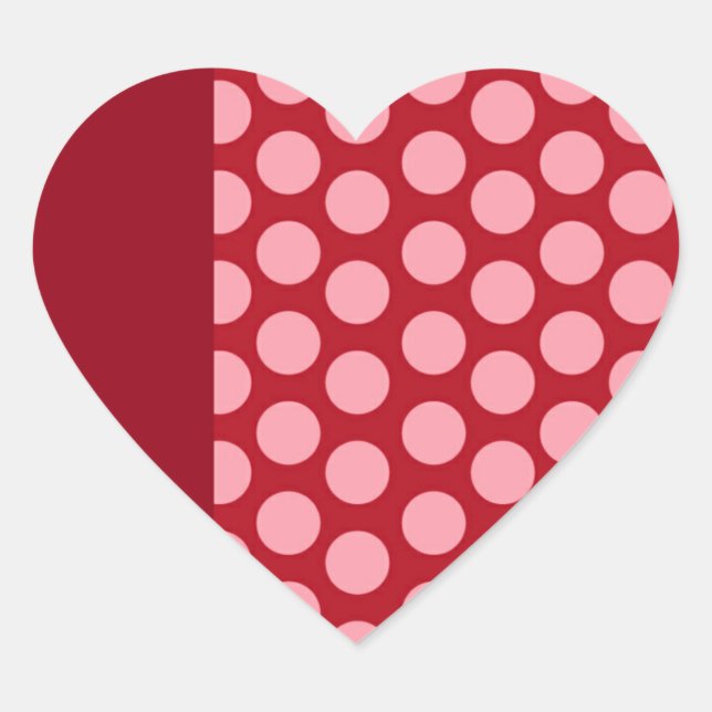 Red and Pink heart Valentine's Day Heart Sticker (Front)