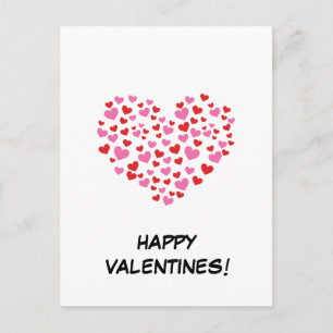 Red And Pink Hearts   Add Your Text Postcard