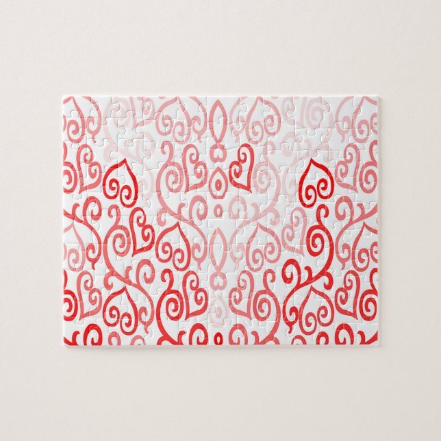 Red and Pink Hearts Jigsaw Puzzle (Horizontal)