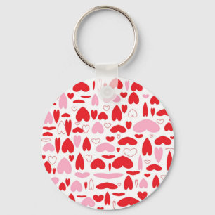 Red And Pink Hearts Keychain