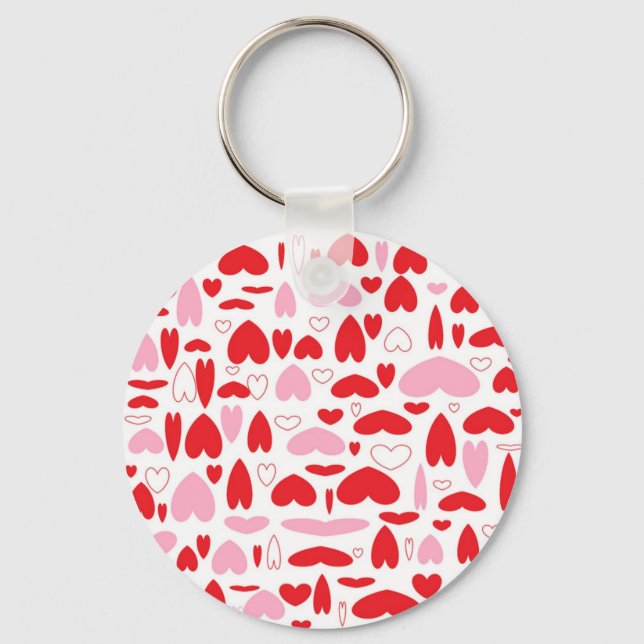 Red And Pink Hearts Keychain (Front)