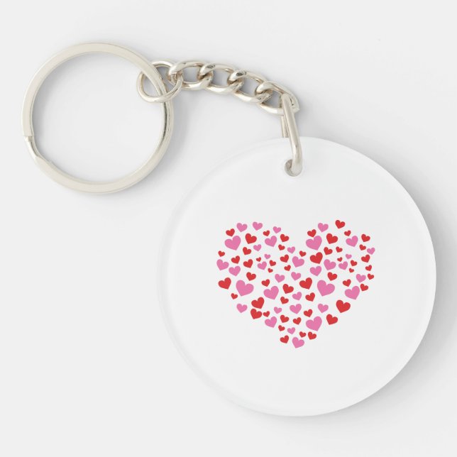 Red And Pink Hearts Keychain (Front)