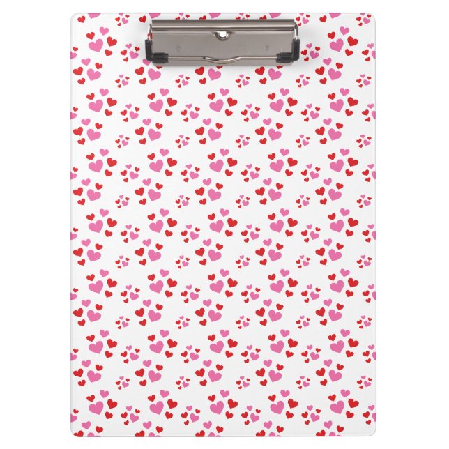 Red And Pink Hearts Pattern Clipboard (Front)