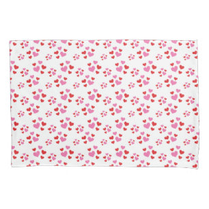 Red And Pink Hearts Pattern Pillowcase