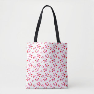 Red And Pink Hearts Pattern Tote Bag