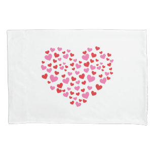Red And Pink Hearts Pillowcase