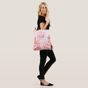 Red and Pink Hearts Tote Bag