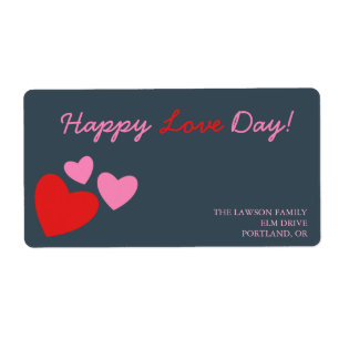 Red and Pink Hearts -valentine 's day label