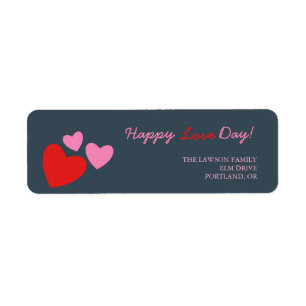 Red and Pink Hearts -valentine 's day label