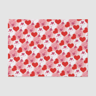 Red and Pink Hearts Valentines Day Pattern Romance Tissue Paper