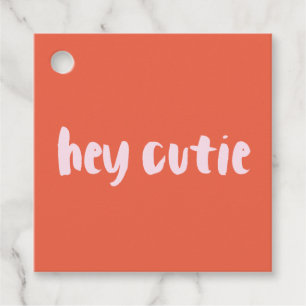 Red and Pink Hey Cutie XOXO Valentine Gift Tags