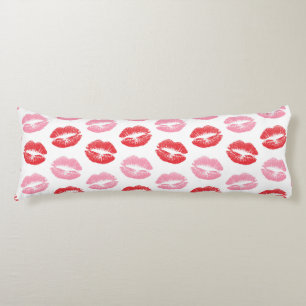 Red and Pink Lips, Pattern Of Lips, Lipstick, Kiss Body Pillow