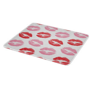 Red and Pink Lips, Pattern Of Lips, Lipstick, Kiss Cutting Board