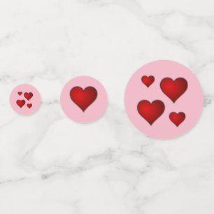 Red and Pink Love and Hearts Valentines Day Party Confetti