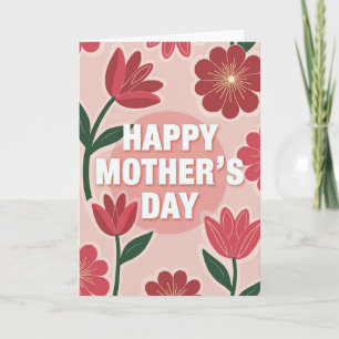 Red And Pink Mothers Day Card
