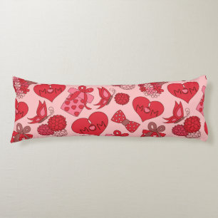 Red And Pink Mothers Day Pattern Body Pillow