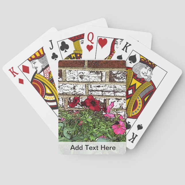 Red and Pink Petunias Playing Cards (Back)