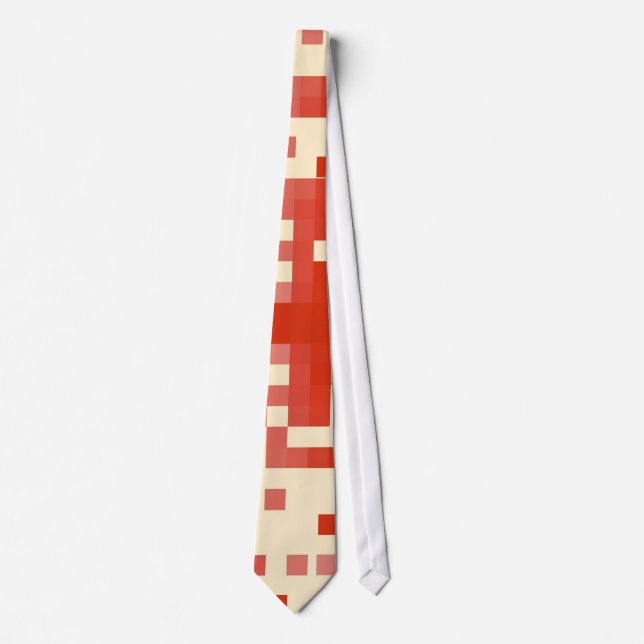 Red and Pink Pixel Pattern Tie (Front)