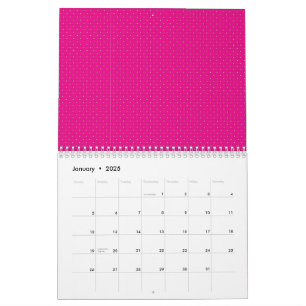 Red and pink polka dot wrapping paper with evenly  calendar