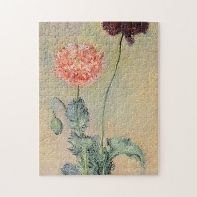 Red and Pink Poppies Monet Fine Art Jigsaw Puzzle (Vertical)