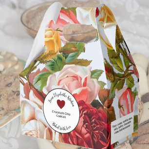 Red and Pink Roses Baked Gifts With Ingredients Favor Box