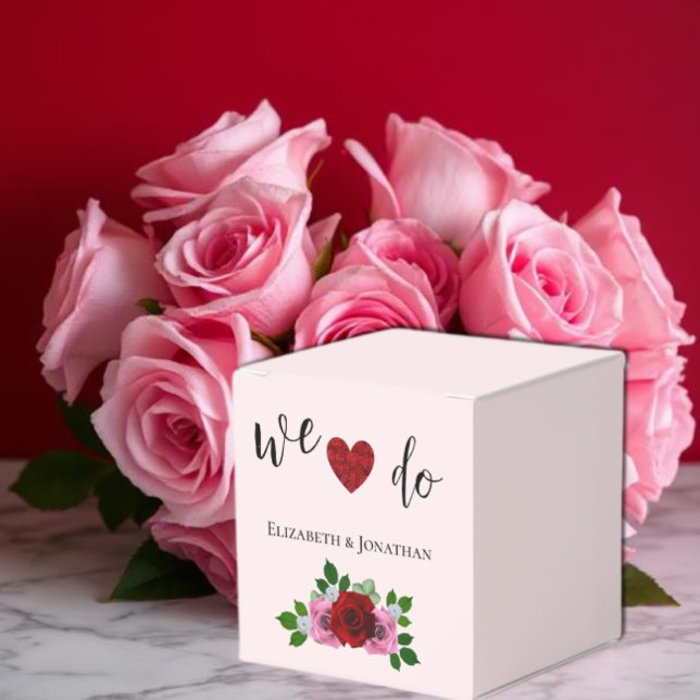 Red and Pink Roses Wedding Favor Box (Creator Uploaded)