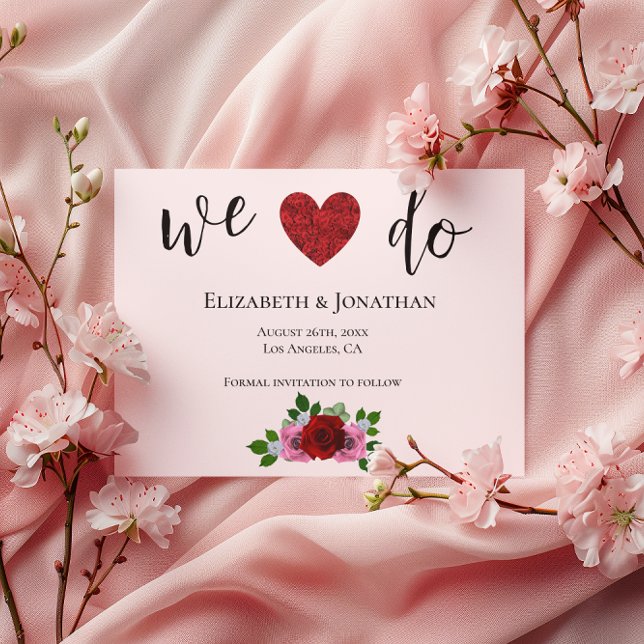 Red and Pink Roses Wedding Save The Date (Creator Uploaded)