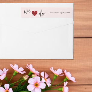 Red and Pink Roses Wedding Wrap Around Label