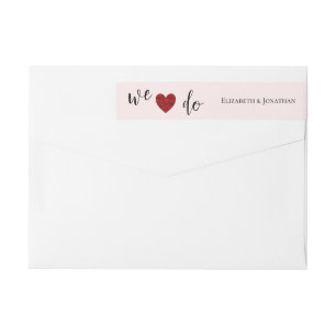 Red and Pink Roses Wedding Wrap Around Label
