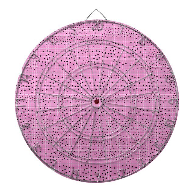 red and pink sieve ,dot black Metal Cage Dartboard (Front)