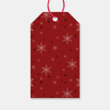 Red and Pink Snowflakes Gift Tag