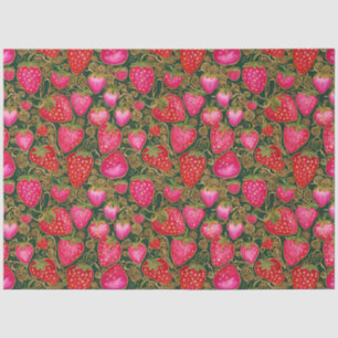 Red and Pink Strawberry Pattern Tissue Paper
