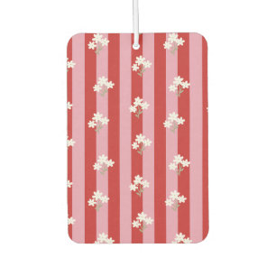 red and pink stripe design with white flowers air freshener