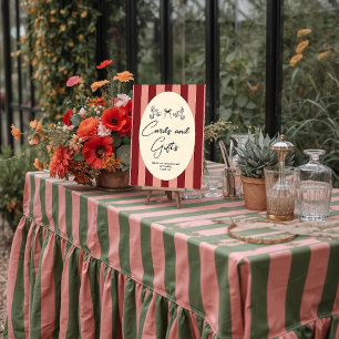 Red and Pink Striped “Cards and Gifts” Wedding Poster