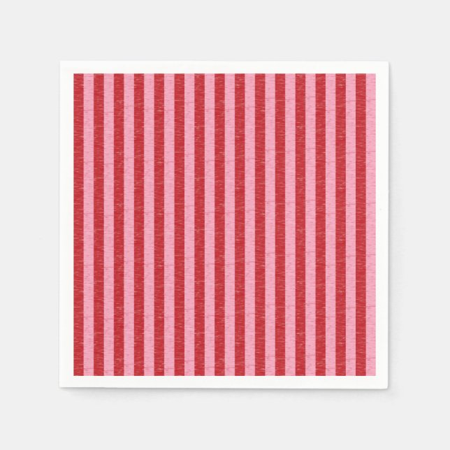 Red and Pink Stripes Napkin (Front)