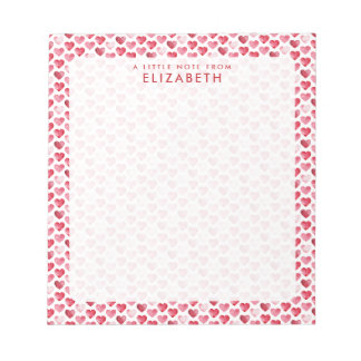 Red and Pink Watercolor Heart Notepad