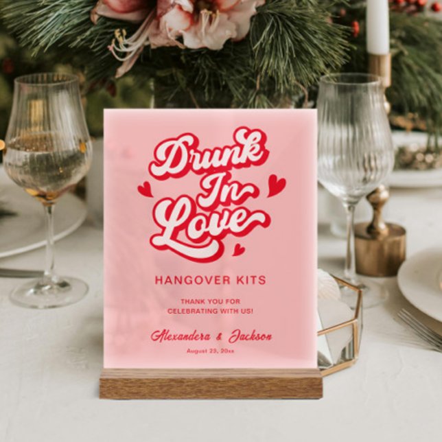 Red and Pink Wedding Hangover Kits  Acrylic Sign (Creator Uploaded)