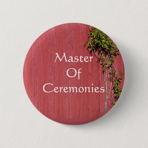 Red And Pink Wedding With Ivy Badge Name Tag 2 Inch Round Button