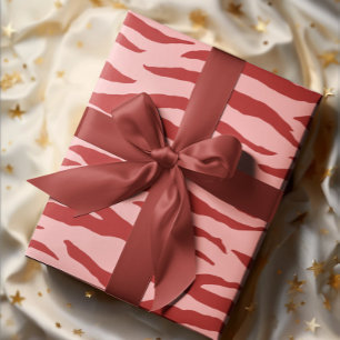 Red And Pink Zebra Pattern  Wrapping Paper