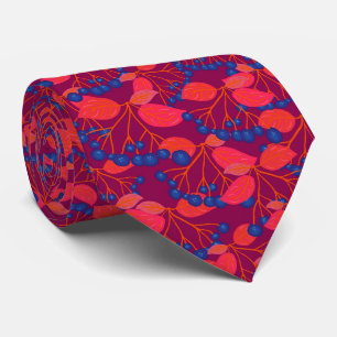 Red and purple fall berry  tie